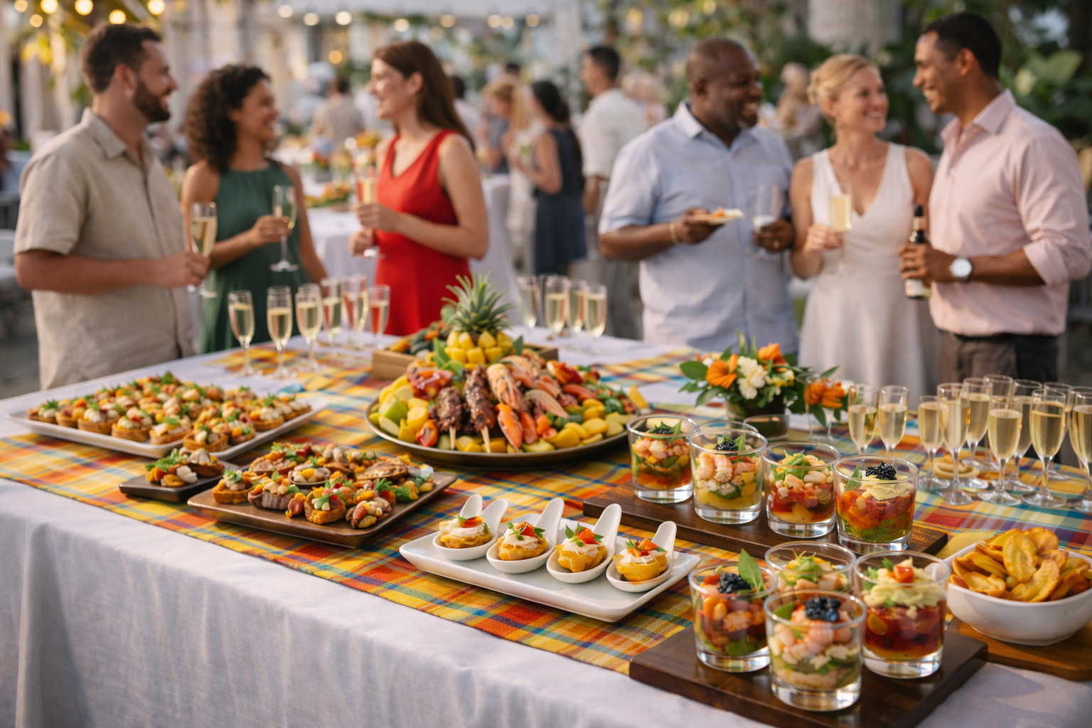 Buffet antillais ambiance conviviale